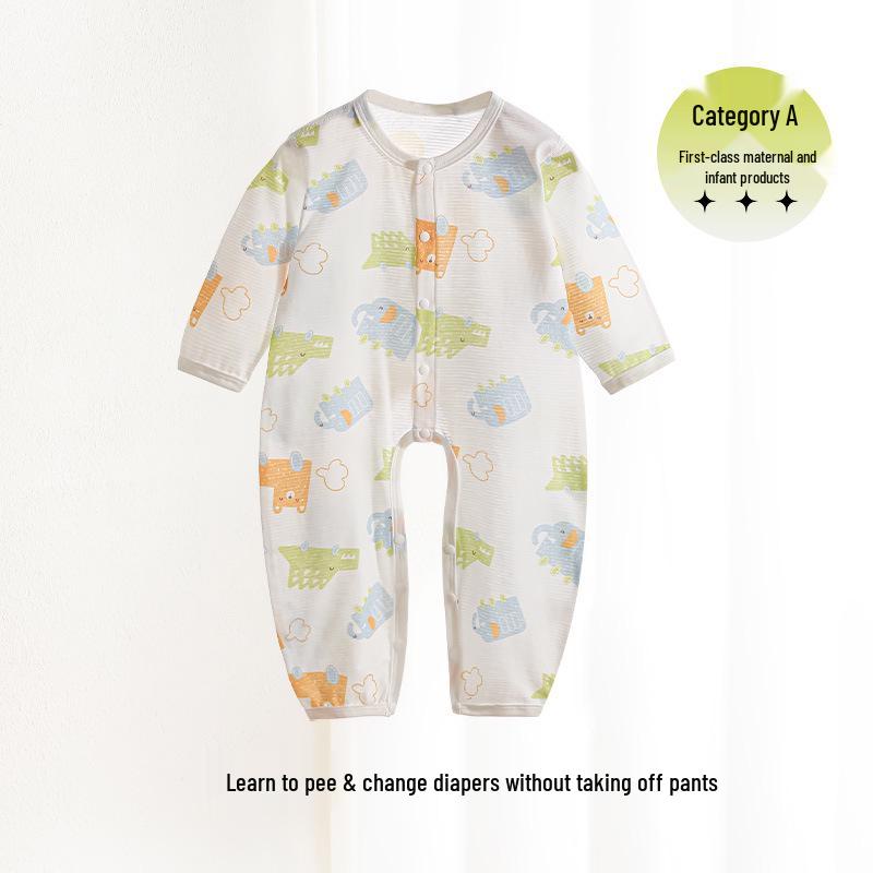 Tutina in Puro Cotone a Manica Lunga per Neonato: Completo e Pigiama Condizionatore Primavera-Estate