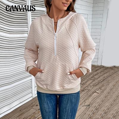 Autumn Women's Sweatshirt Blouse Hooded Solid Color Sweatshirt Long Sleeve Top
