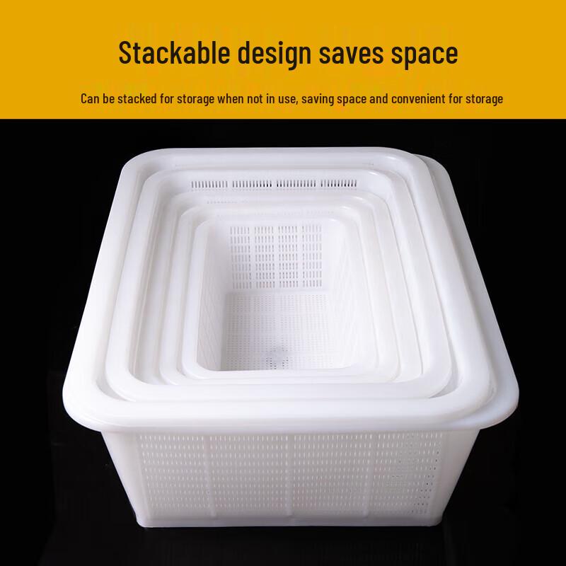 Rectangular Plastic Kitchen Storage & Drain Basket