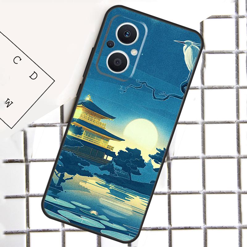 Japanese Style Art Phone Case For OPPO Reno 8T 7 8 Lite 14F 14 13 12 11 F 10 Pro OPPO Find X8 X6 X5 X9 Pro Cover
