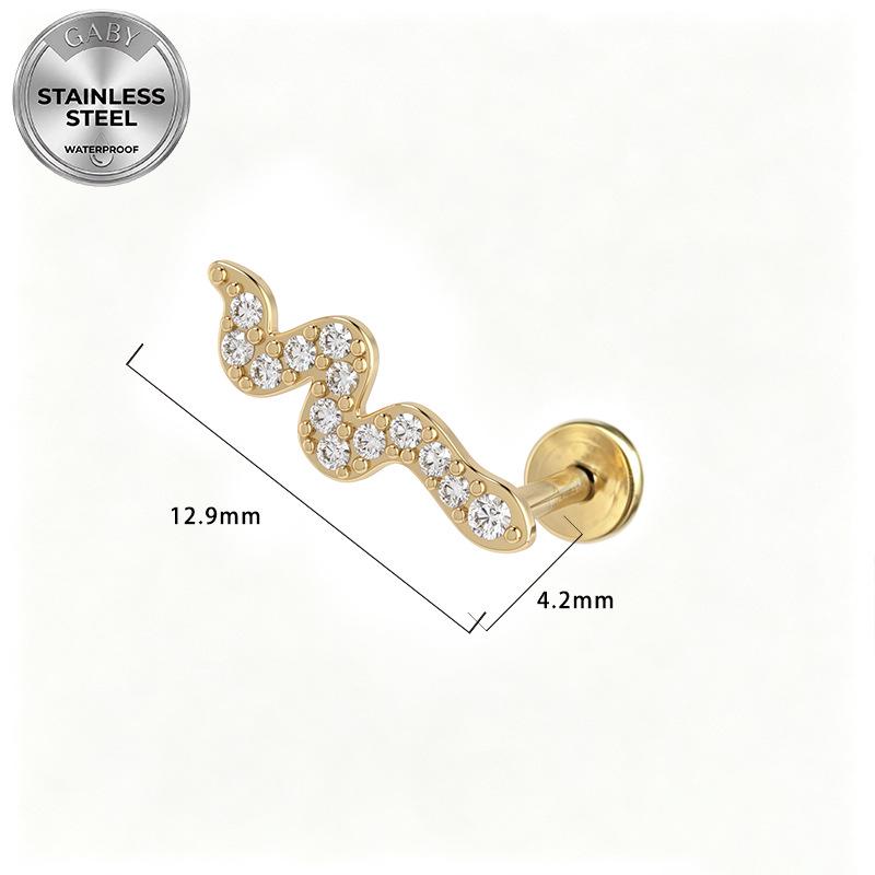 Euro Cross 316L Medical-Grade Stainless Steel Piercing Jewelry - Internal Thread Ear & Lip Stud
