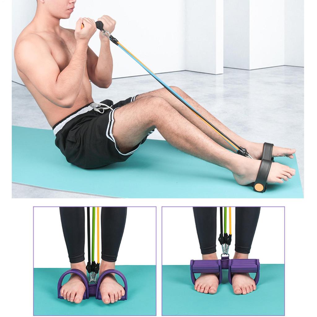 Multifunction Tension Rope Elastic Yoga Pedal Puller Resistance Band with Non-Slip Handle Leg Stretching Tension Rope Home