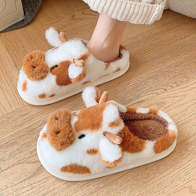 Fashion Warm Women Slippers Winter Flat Fluffy Slippers Women Fur Plush Women's Slippers Designer Footwear Female Indoor Cotton Shoes
