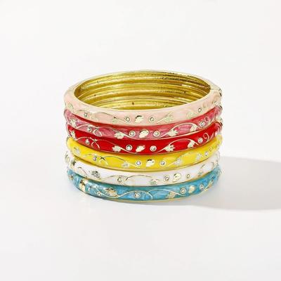 Enamel Vintage Cloisonne Bangle Traditional Chinese Chinese Flower Bangle Ethnic Classic Women's Hand Bracelet Jewelry Gifts