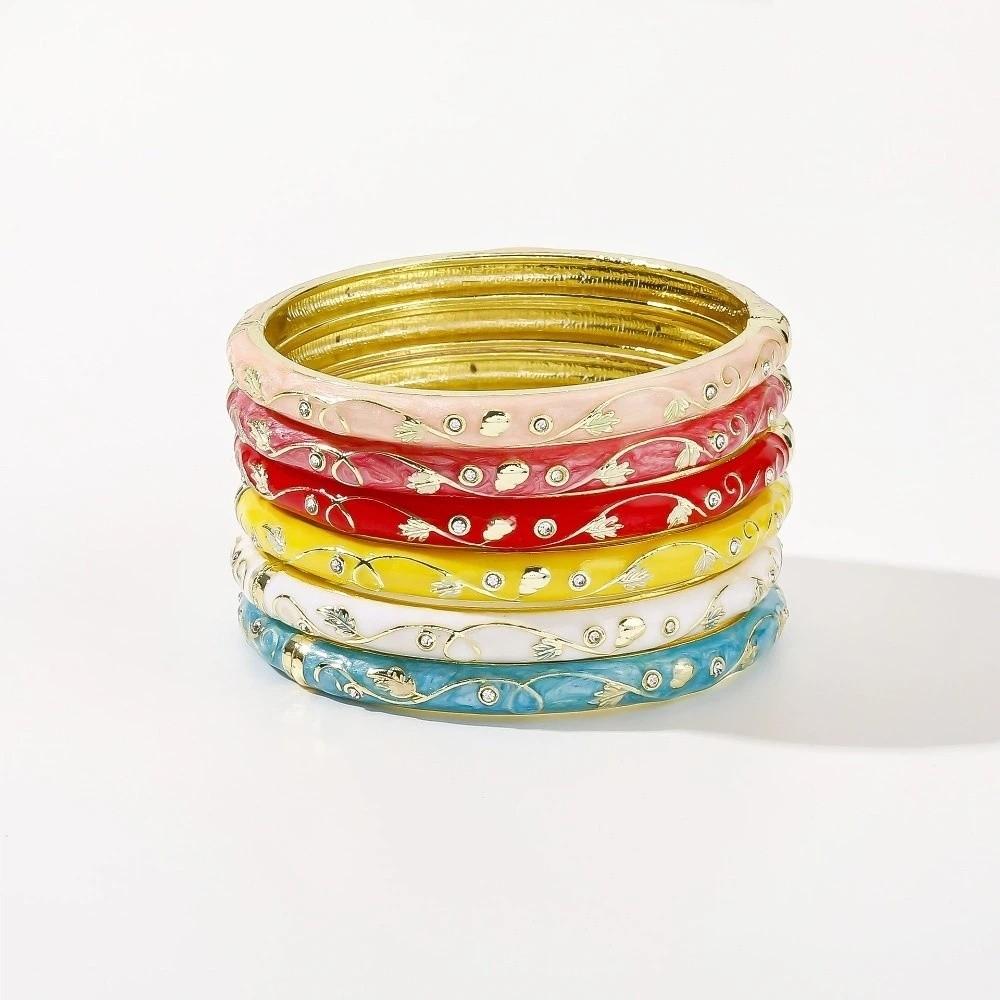Enamel Vintage Cloisonne Bangle Traditional Chinese Chinese Flower Bangle Ethnic Classic Women's Hand Bracelet Jewelry Gifts