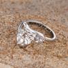 Luxury Female Wihte Heart Angel Zircon Stone Ring Dainty Silver Color Wedding Jewelry For Women