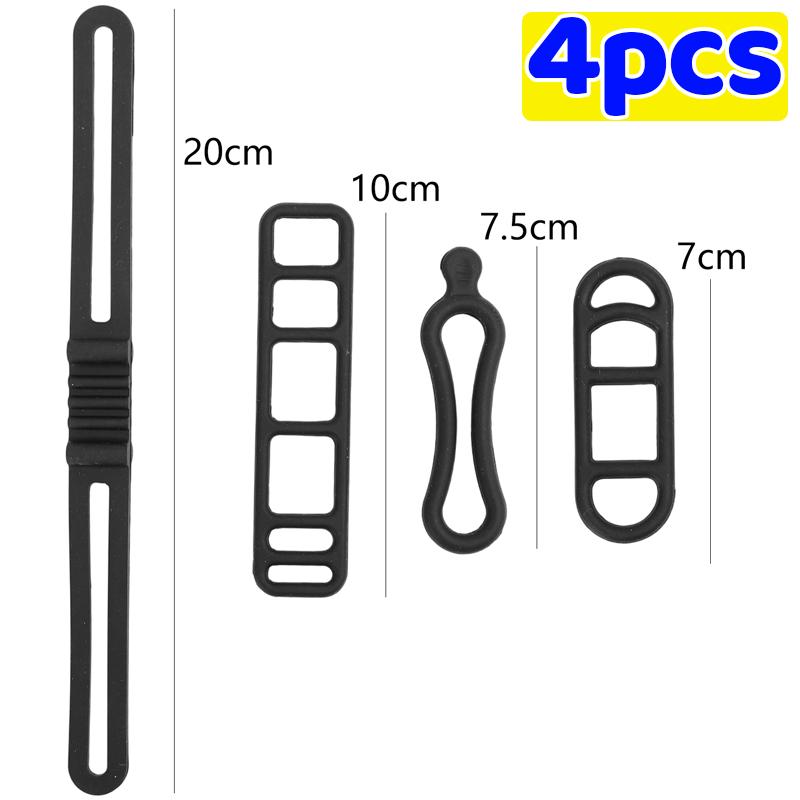 12/4pcs Bike Silicone Mount Bands Bicycle Light Rubber Straps Clip for Headlight Taillight Fixing Universal Bike Accessories