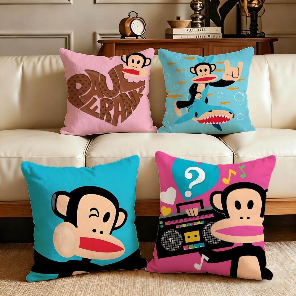 Cartoon P-Paul Frank Monkey Cushion Cover Cushion Cover Set 4Pcs 50X50 45X45 40X40 Pillowcase Decorative Sofa Home Decor