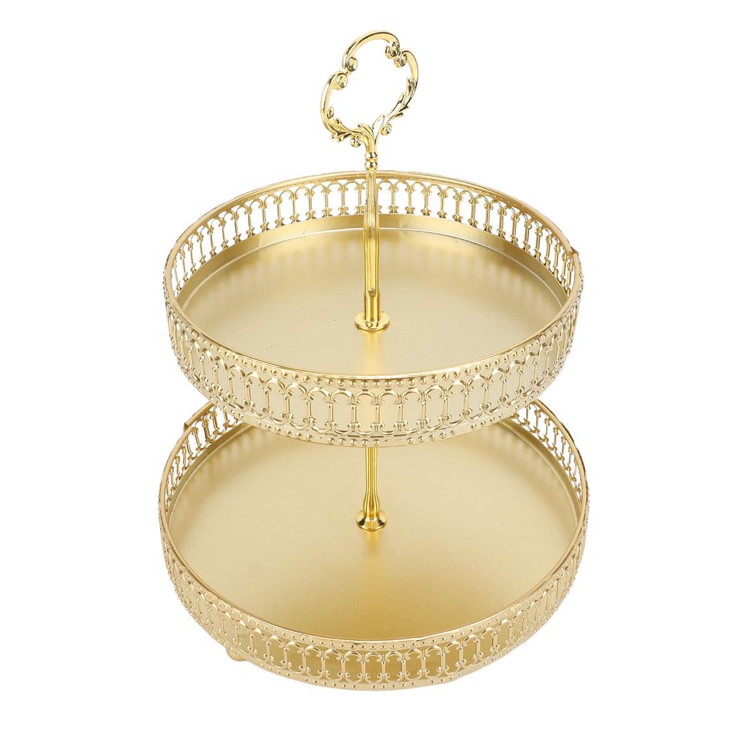 Patrový podnos Snadná montáž Kovový Velká kapacita 2patrový Servírovací stojan na ovoce Dezert Dort Svačina