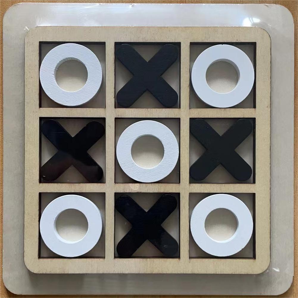 Wooden Tic-Tac-Toe Board Game: Educational Toy for Kids' Logical Thinking