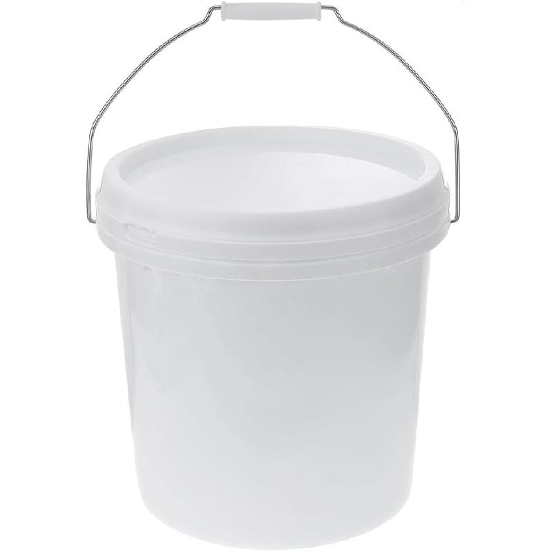 Cabilock Plastic Barrel Containers with Lids Heavy Duty Buckets Small Paints Bucket White Pails with Lids Dog Food Storage Container Plastic Gallon