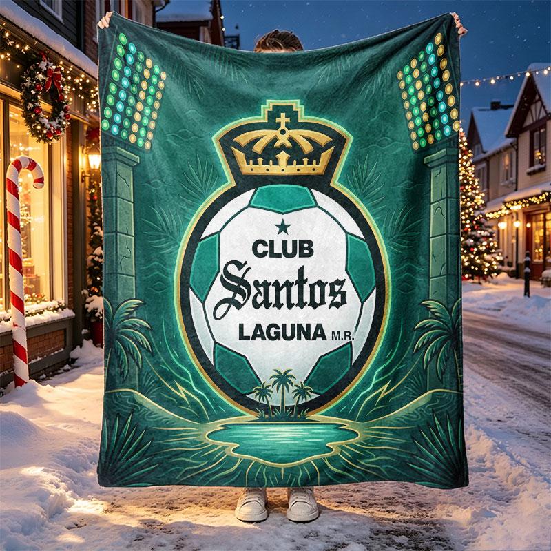 Club Santos Laguna Pattern Blanket for Home Decoration, Bed, Sofa, Car Travel, Camping, Suitable for All Seasons, Birthday Christmas Gift