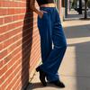 Damen Samt Casual Hose Lockerer Schnitt Elastischer Bund Kordelzug Lounge Hose Geeignet für den Alltag und zur Entspannung zu Hause