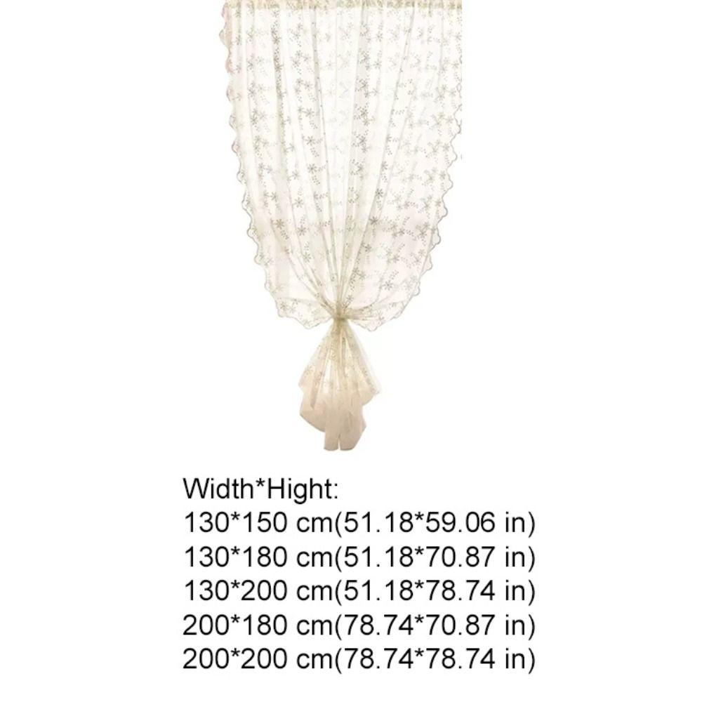 Floral Embroidery French Lace Curtains Tulle Window Shade Romantic Doorway Drape  Home Decoration