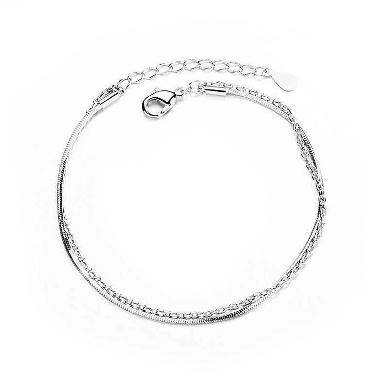 VENTFILLE 925 Sterling Silver Star Love Heart Pendant Round Bead Pearl Bracelet For Girls Sweet Romantic Style Gifts For Lovers
