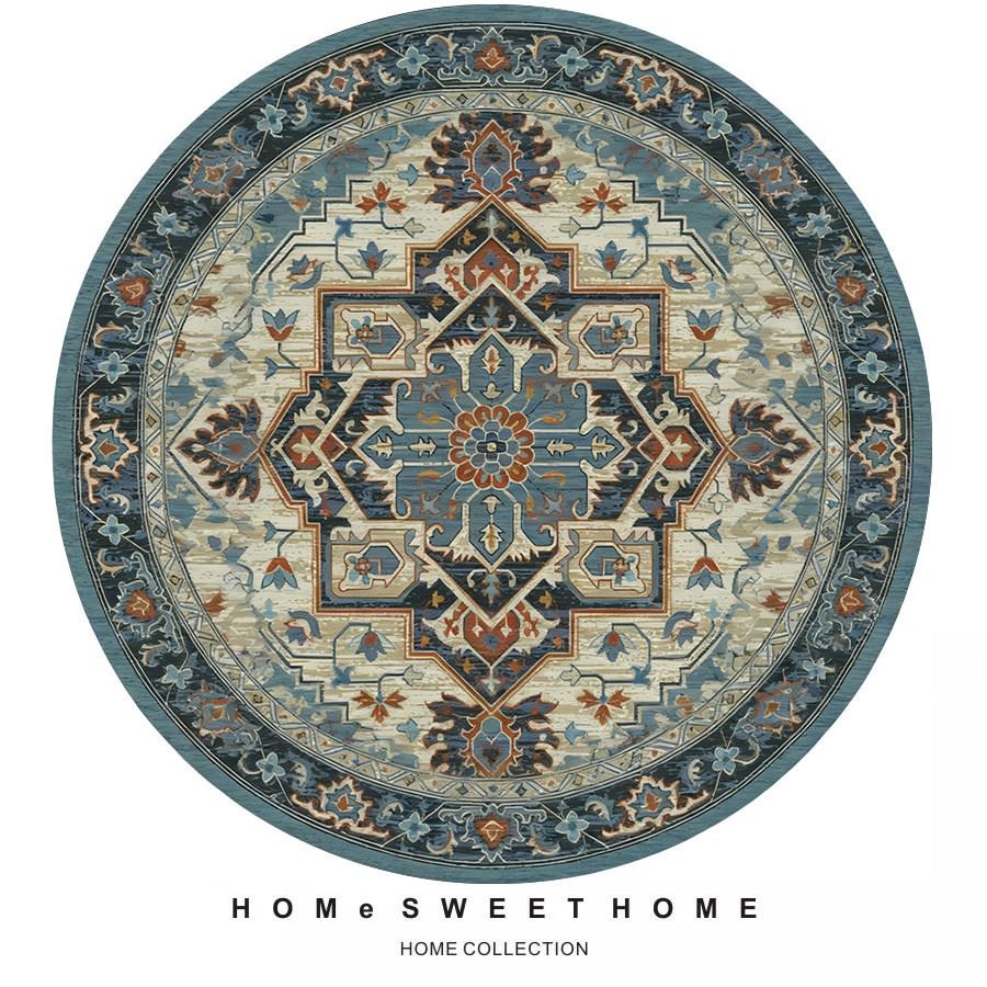 Persian Ethnic Style Round Living Room Carpet Water Absorption NonSlip Cold Blanket DirtResistant And Easy To Take Care Of Carpet Crystal Velvet