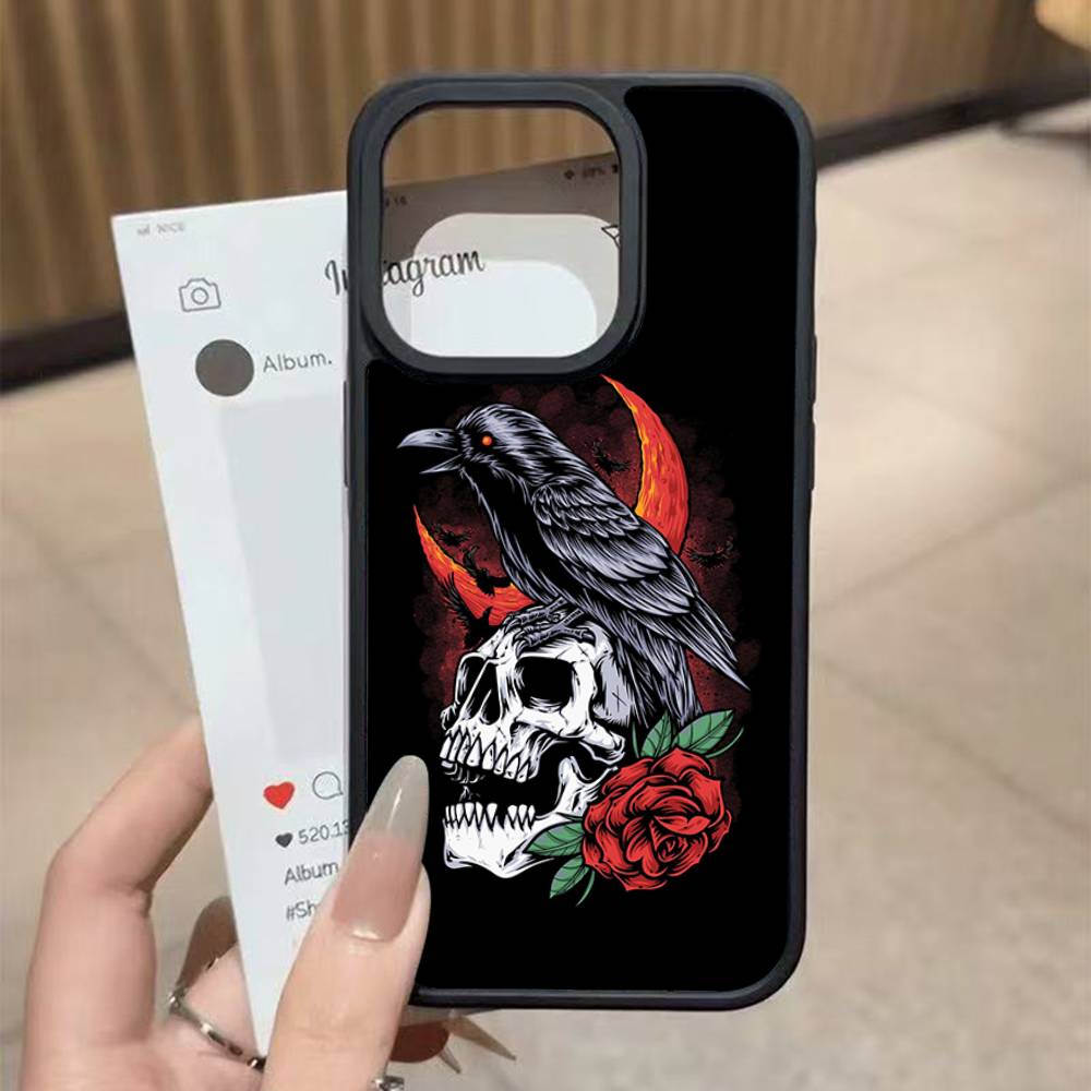 Skull Gothic Creepy Pastel Goth For iPhone 17 16 Pro Max Air 13 12 Mini 14 15 Plus 11 PC+TPU Back Cover