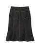 Milo Woman Vintage Denim Flare Skirt [Vintage Brown]