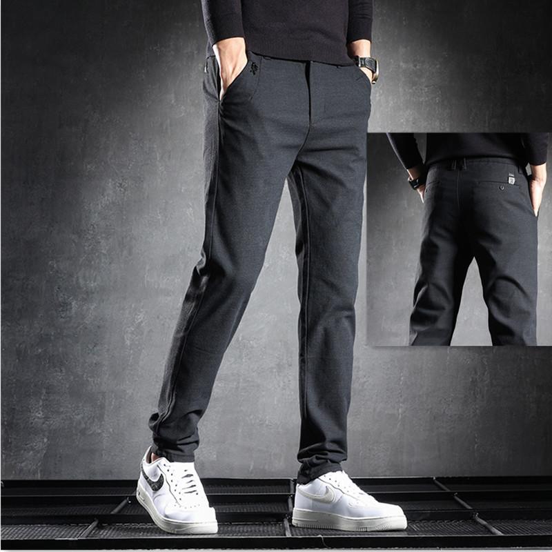 Korean Spring and Autumn New Casual Pants Men's Light Business Straight Tube Pants Men's Elastic Men's Casual Pants Autumn