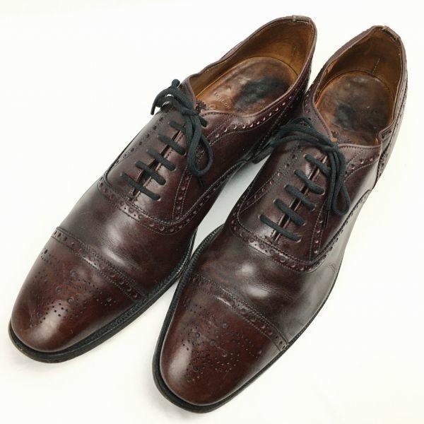 80s-90s Vintage Church's Three Cities Semi Brogue Business Shoes Burgundy Size 11D / 27.5-28.5cm Men's(USED)