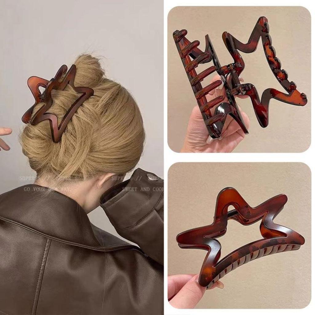 1/2 Pcs Fashion Geometric Hollow Pentagonal Star Hair Claws For Women Girls Party Hair Accessories