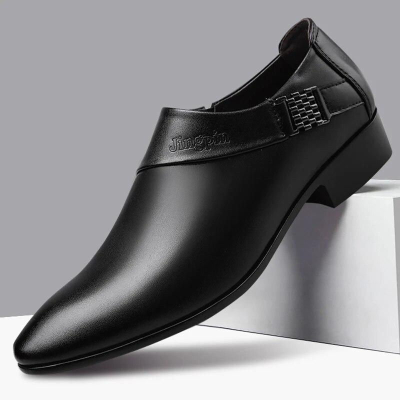 Men PU Leather Shoes Formal Dress Shoes for Male Plus Size Party Wedding Office Work Shoes Slip On Business Casual Oxfords