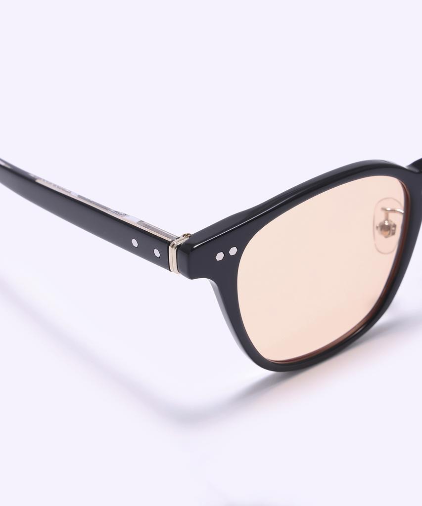 Alloaiweeo [Silverbite] Sbs1601 0902G Acetate Square Black Orange Tint Sunglasses