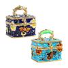 Mini-Schmuckaufbewahrungsbox mit Emaille-Finish, Metall-Accessoire-Halter für Kommodenoberfläche, Schreibtischakzent oder Regal-Auslage