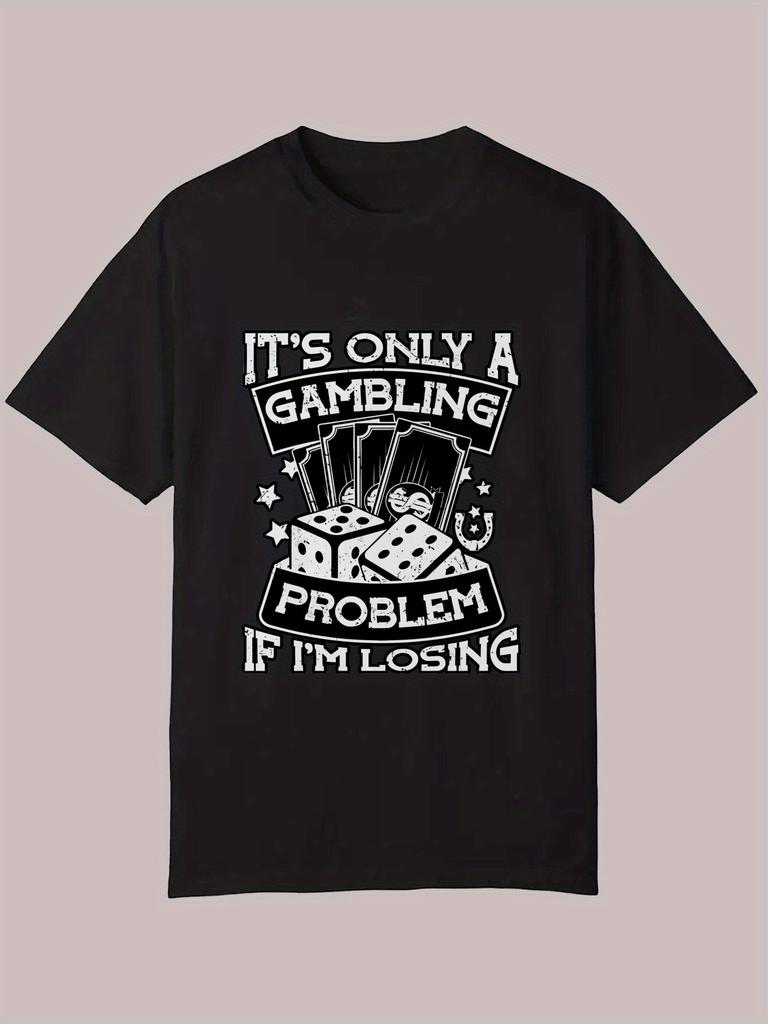 Adult Summer Casual Round Neck Polyester (Polyester) Letter T-shirt