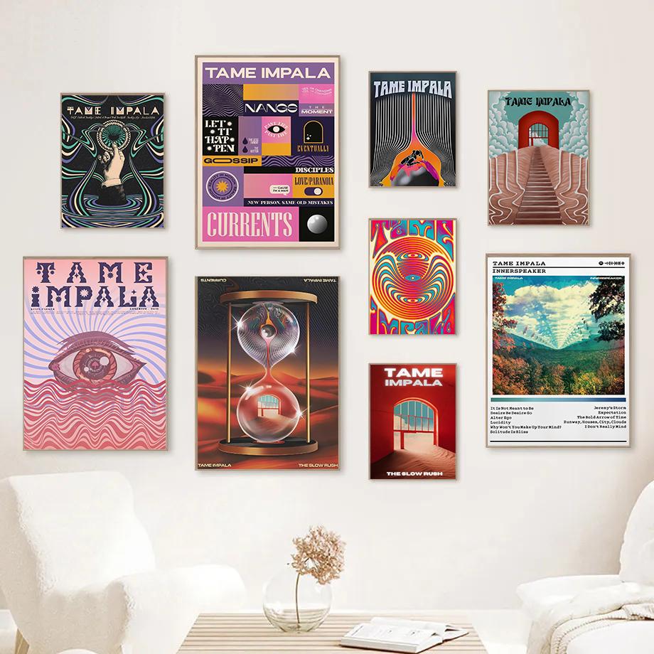 Berühmte Rapper Rock Tame Impala Poster Album Cover Drucke Popmusik Band Currents Leinwandbild Wandbilder Heim Raum Dekoration