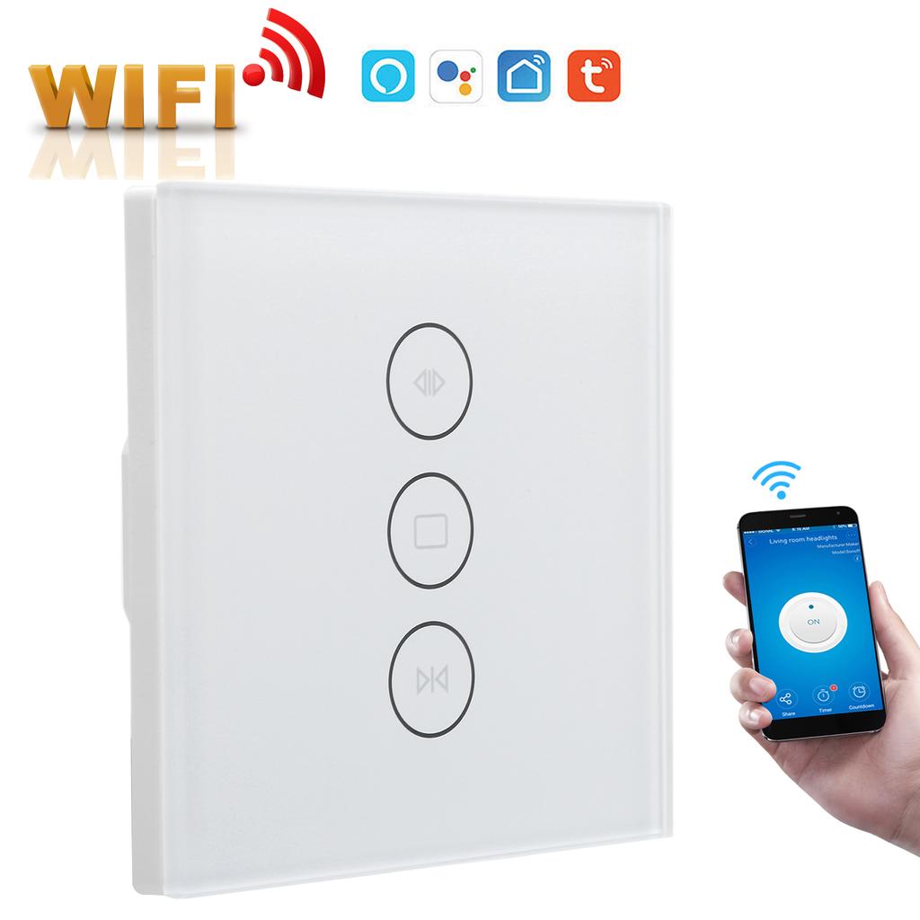 Smart WiFi Curtain Touch Panel Timer APP Voice Control for Home for EU Plug 110‑240V