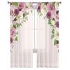 2Pcs Flower Semi-circular Floral Tulle Curtains for Living Room Decoration Bedroom Sheer Curtains Room Kitchen Window Treatment