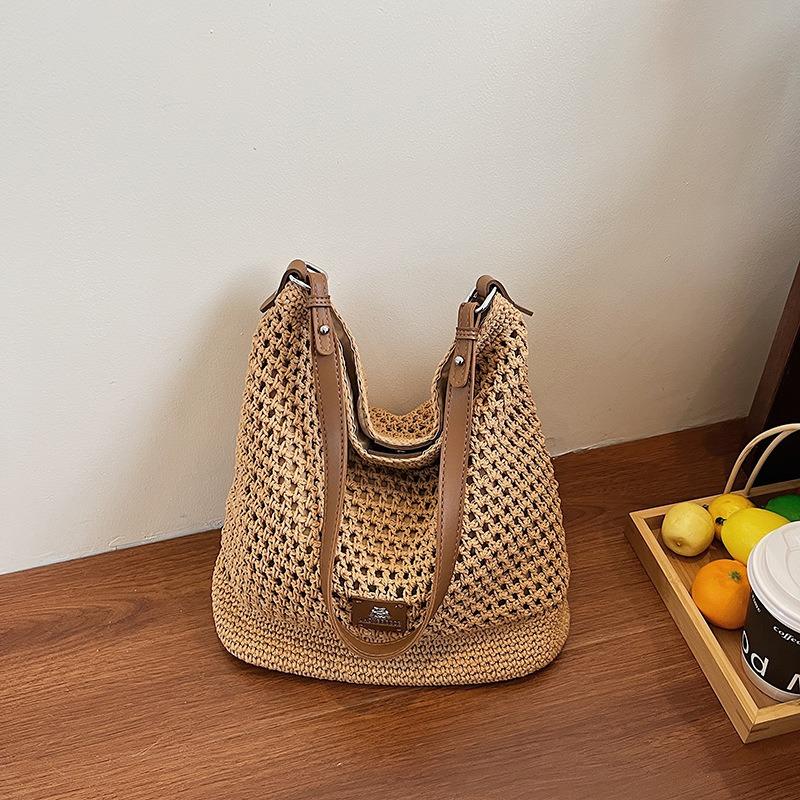 Seaside Vacation Beach Woven Bag Women's New Hollow Knitted Handbag Large Capacity Shoulder Armpit Bag