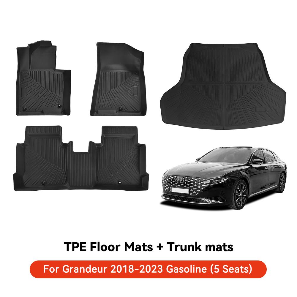 YZ For Hyundai Casper Elantra Ioniq 6 Kona Nexo Palisade Sonata Venue Car Trunk Mat Luggage Mat  TPE LHD Set Floor Liner Mat