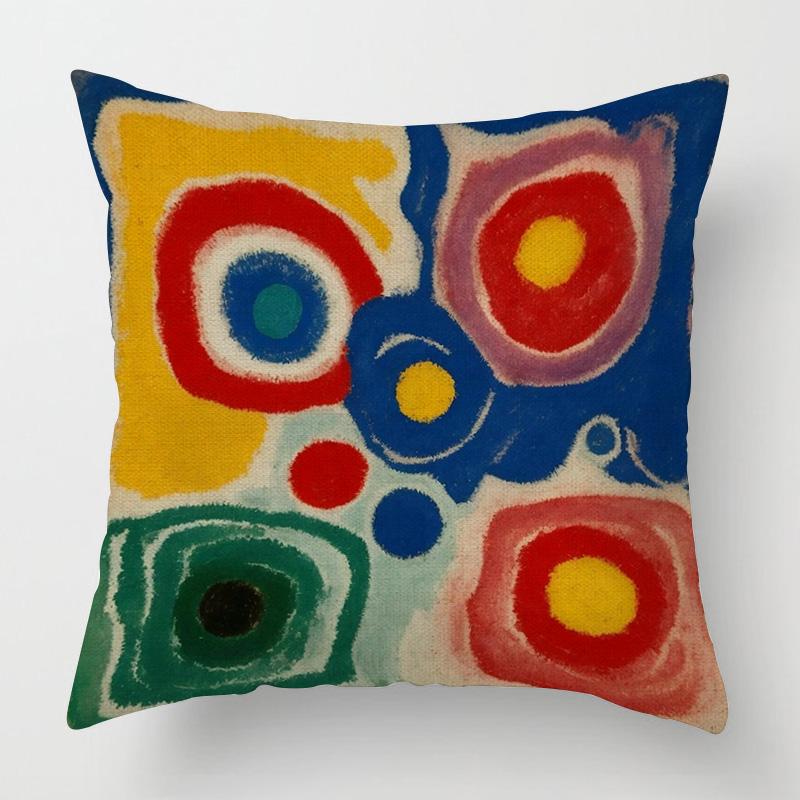 Home Decor Colorful Abstract Pattern Digital Print Pillow Pattern Cushion Cover Suitable For Sofa Bedroom Car Pillow Cover