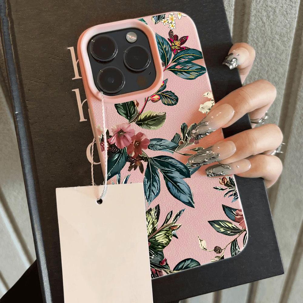 

Nature Cool Flower Lily Luxury Lichee leather pattern Phone Case For Samsung S26 S25 S24 S23 S22 S21 S20 S10 Plus FE Ultra 4G 5G Samsung S24 5G