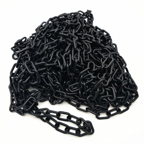 RYOHIN Lab. Plastic Chain, Parking Lot No Trespassing, Plastic Chain, Stand, Link Chain, Lock, 15m Long (Black)