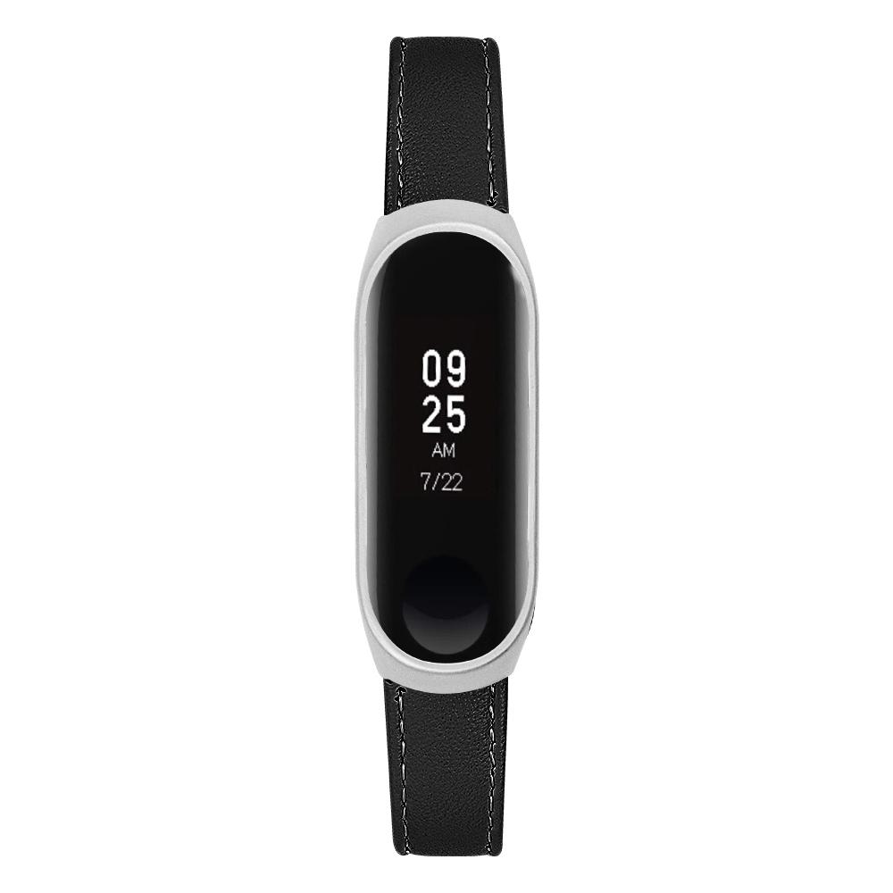 

Quality Genuine Leather Watch Band Replacement for Xiaomi Mi Band 5 Black