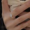 925 Sterling Silver Heart Moonstone Ring for Women - Simple Oval Naked Chain Index Finger Ring