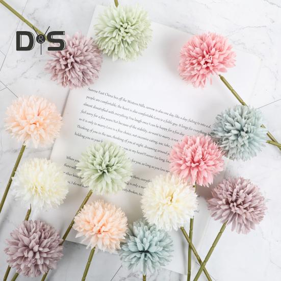 6 Stück künstliche Chrysanthemen-Bälle, realistisch, UV-beständig, künstliche Seidenblumen, für Hochzeiten, Partys, drinnen und draußen, Büro, Tischdekoration, Kunstblumen