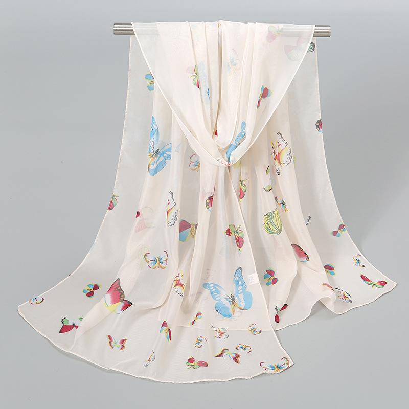 Luxury Chiffon Silk Scarf Spring Summer Scarf Women Head Scarf Beach Shawls Bandana Headband Muslim Hijabs Black Scarf/Scarves