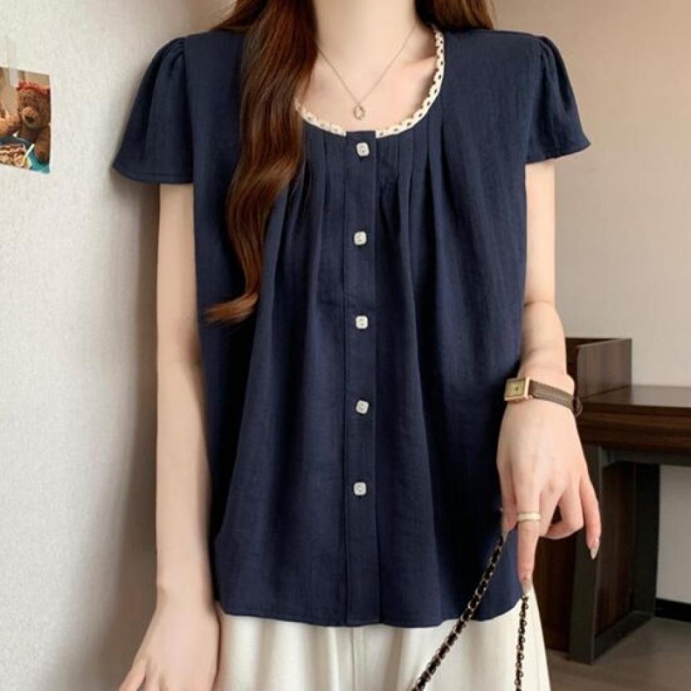 Navava Women Lace U Neck Short Sleeve bloUse Nb3158