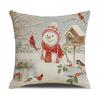 Christmas Snowman Linen Throw Pillow Cover Cartoon Printed Cushion Covers Sofa Bed Car Home Decor Holiday Decorative Pillowcase