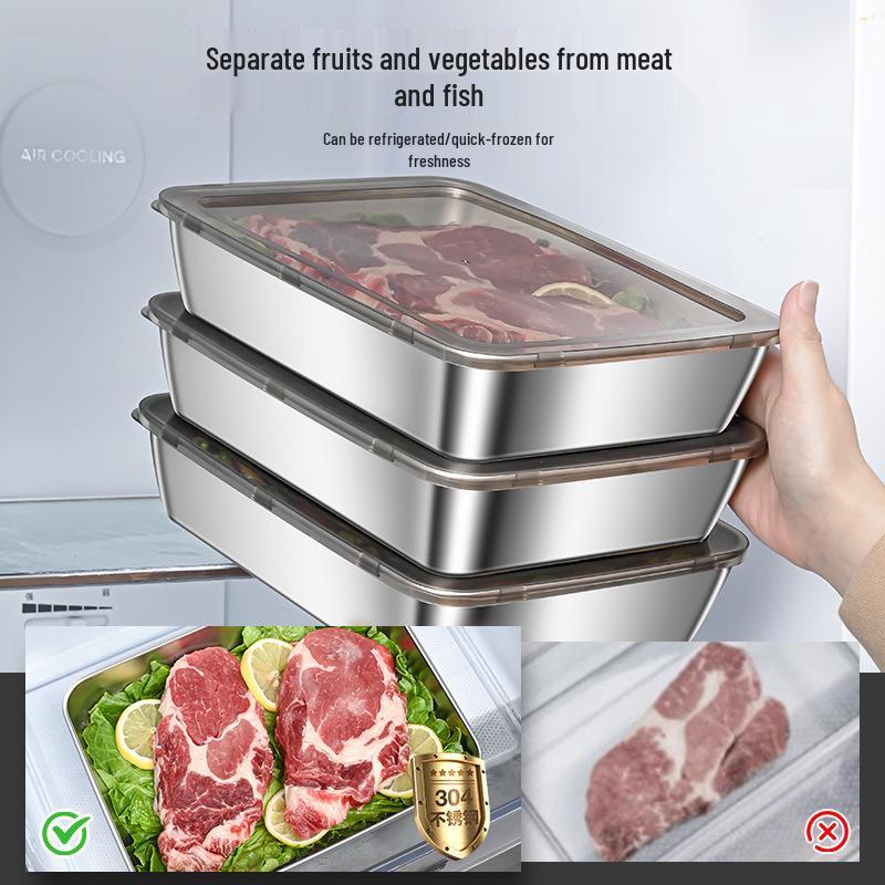 Stainless Steel Square Food-Grade Sealed Box with Lid