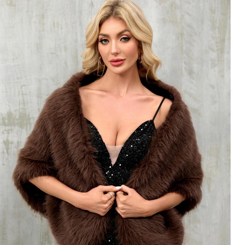 Шаль Имитация Меха Лисы Большая Шаль Для Женщин