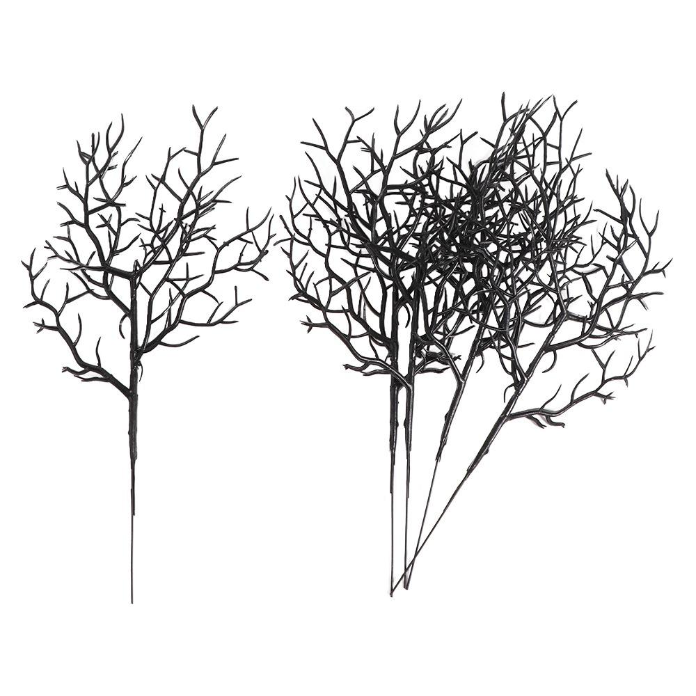 5pcs Black Artificial Plastic Tree Branch Antlers Shape Withered Branch  Halloween Day
