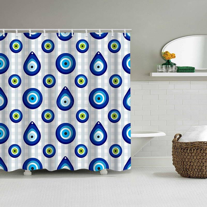 Cartoon Bathing Curtain Bathroom Letters Shower Curtain Waterproof With 12 Hooks Fishes Home Deco Free Ship