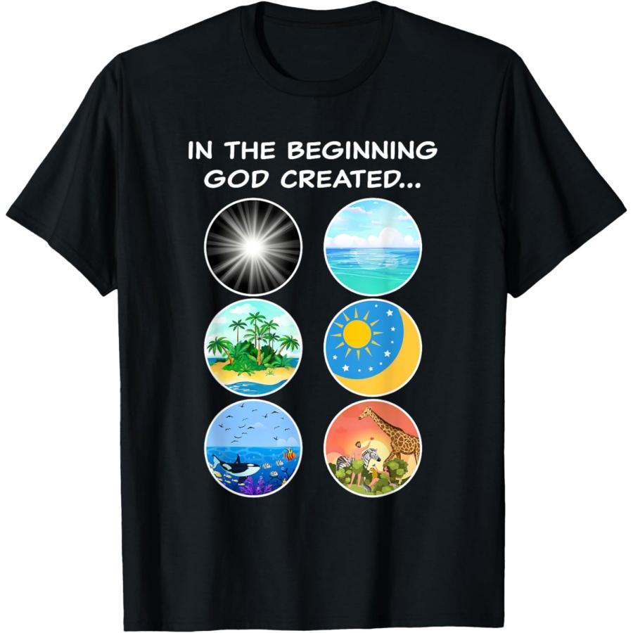 

In The Beginning GOD Created_ School Teacher & Kids Creation T-Shirt XXXXXL чорний