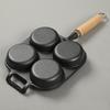 Cast Iron 4-Hole Egg Frying Pan with Lid