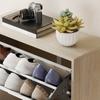 Slim Space-Saving Shoe Cabinet with 4 Drawers for 20 Pairs of Shoes 62.5x26x156 Cm, Wood Colour and White